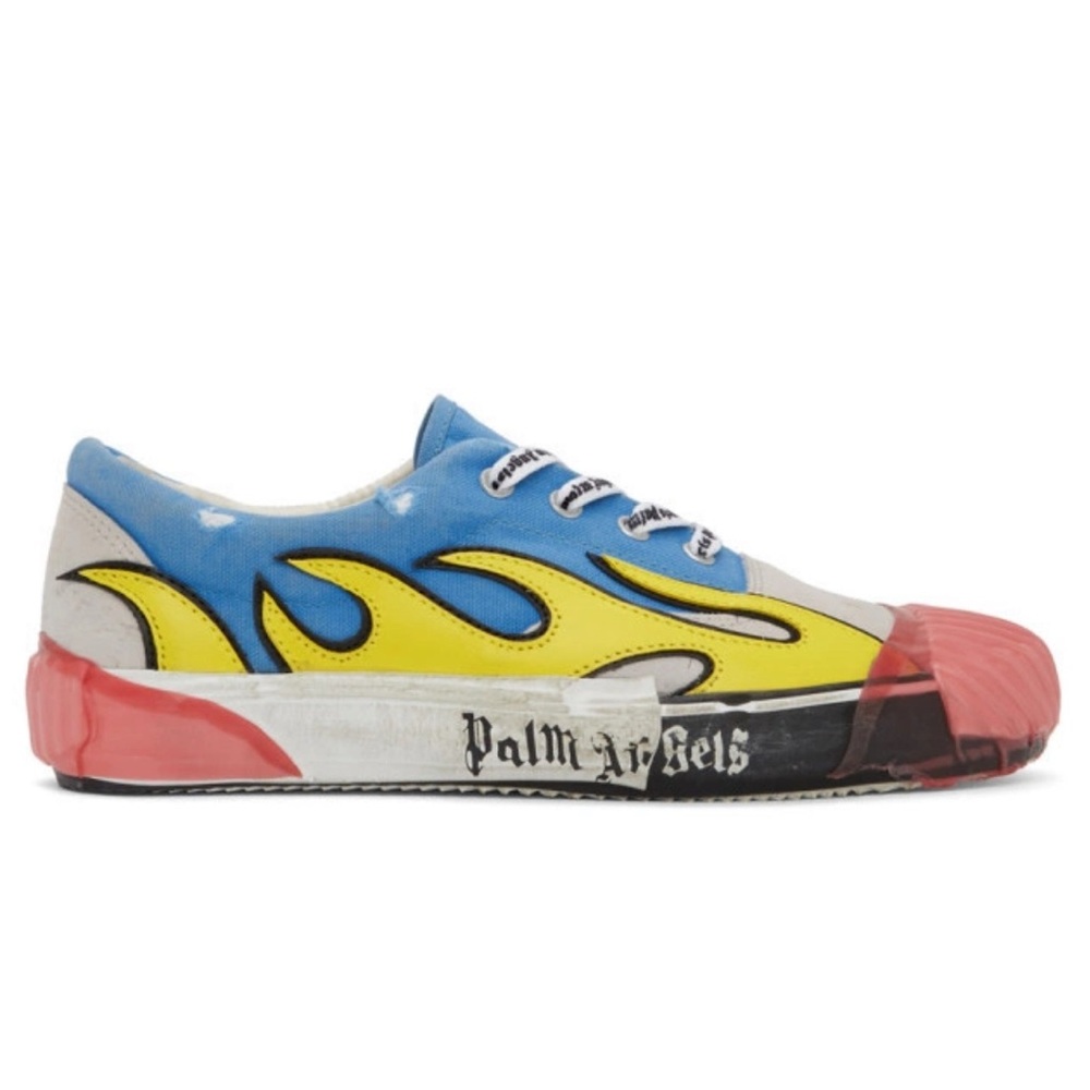 Palm Angels Blue and Grey flame sneakers size 9